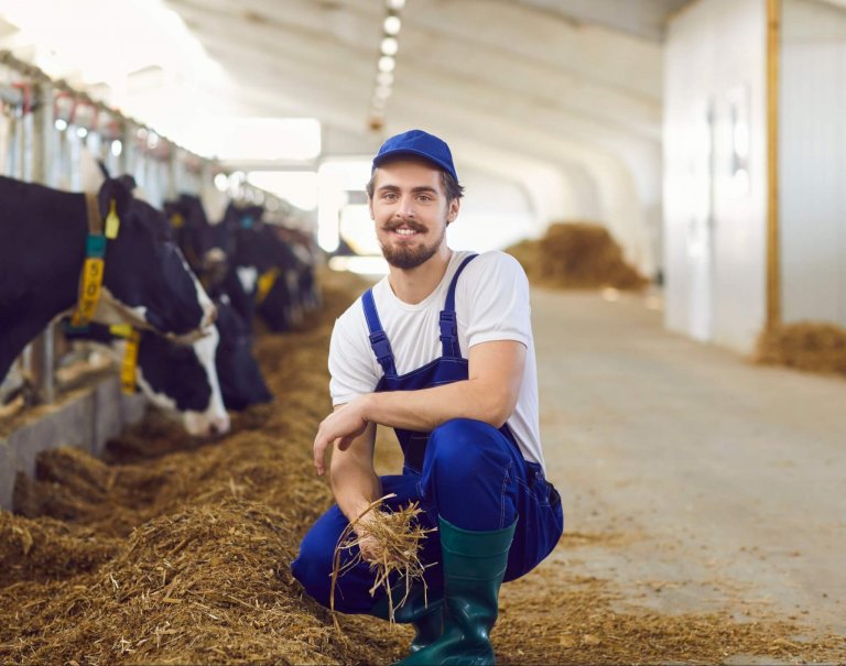 Jeune agriculteur sur son exploitation * obligations règlementaires et PAC