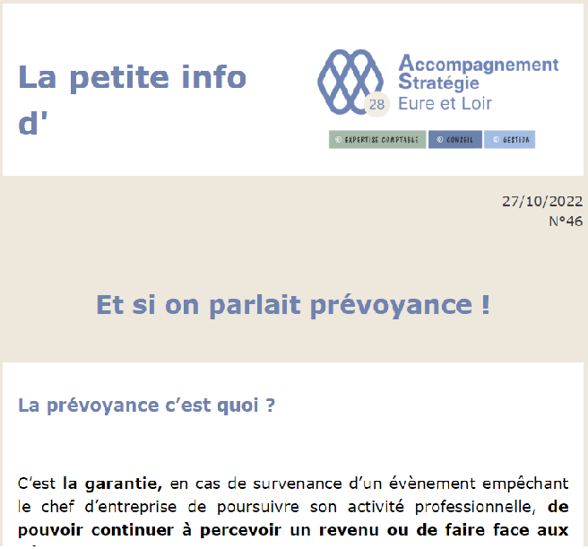 aperçu de la petite info Et si on parlait prévoyance 